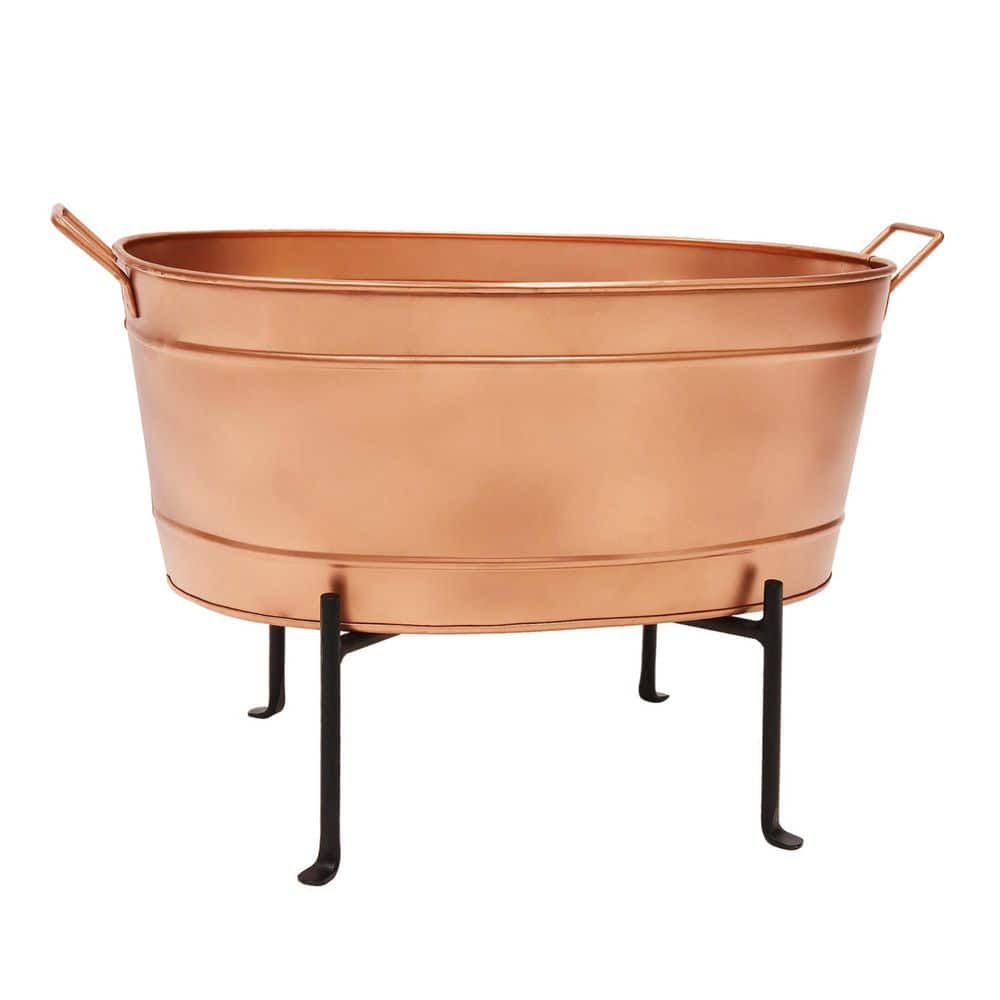 Vintage Farmhouse Oval Tub with Folding Stand, 24 Inch Wide, Copper Plated price history on PriceWatchPro