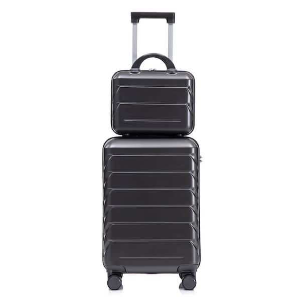 2-Pieces Dark Gray ABS Plastic Luggage Set with Combination Lock