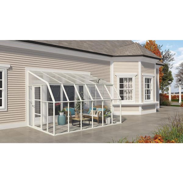 Sun Room 8 ft. x 12 ft. White/Clear Patio Enclosure and Solarium