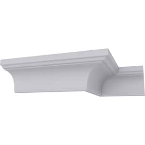 SAMPLE - 3-3/8 in. x 12 in. x 3-1/2 in. Polyurethane Holmdel Traditional Smooth Crown Moulding