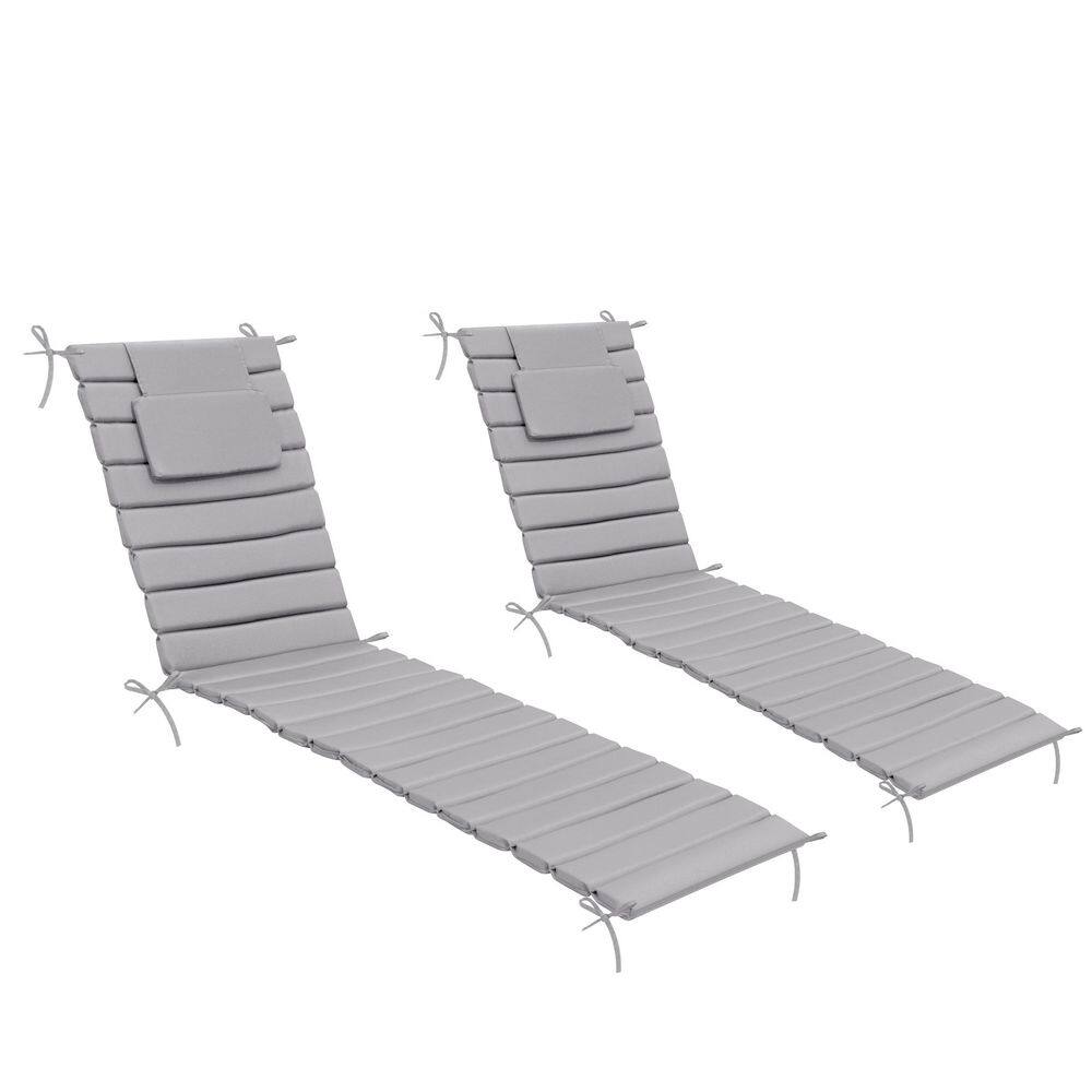 80 in. x 26 in. 2 Pieces Light Gary Foldable Outdoor Lounge Chair Cushion with Pillow and Straps for Patio Furniture price history on PriceWatchPro