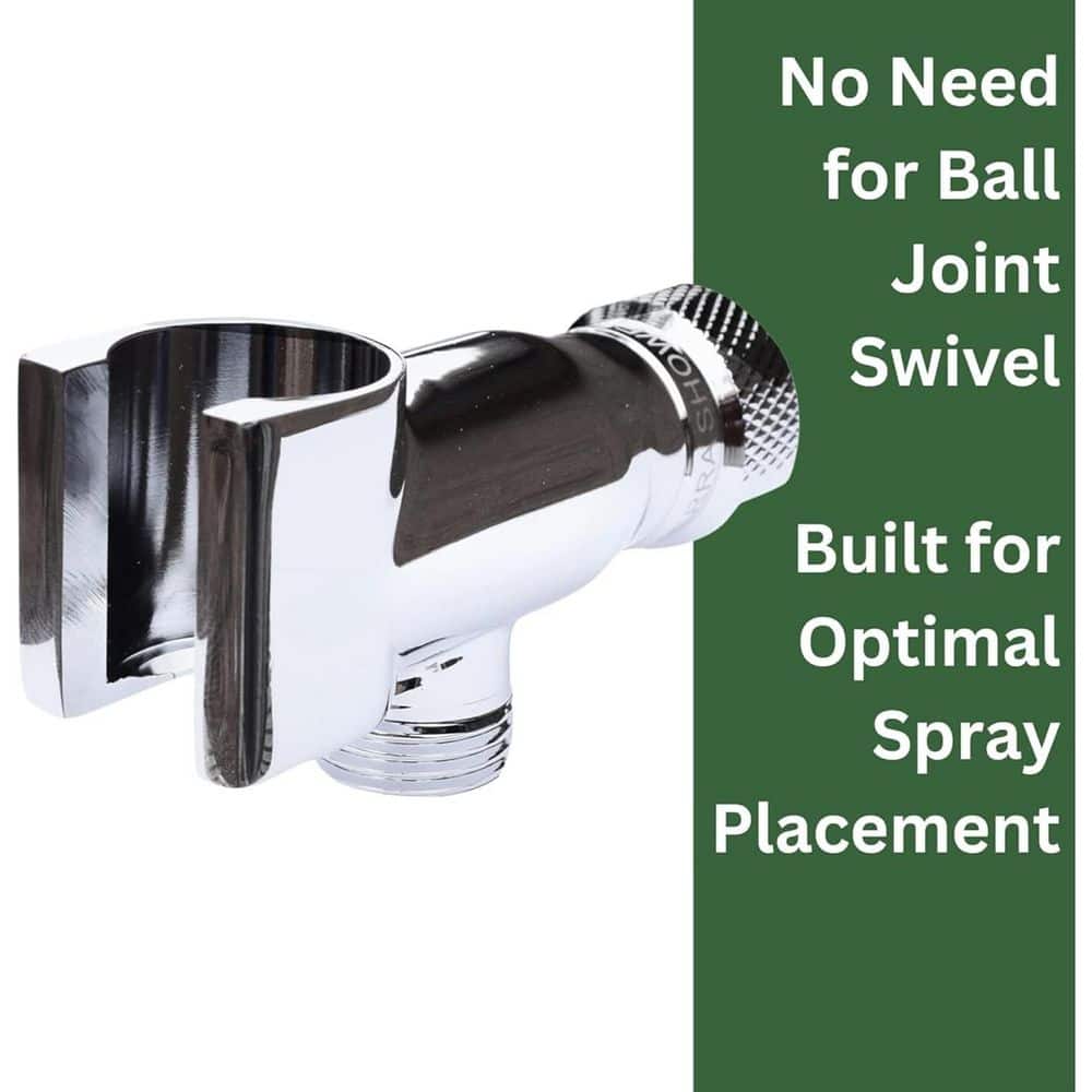 Chrome Solid Brass Wall-Mounted Handheld Shower Bracket
