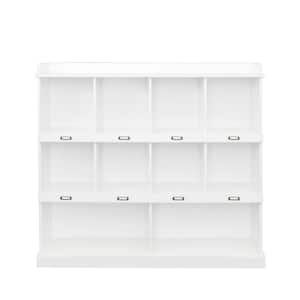 53.15 in. W x 11.81 in. D x 47.24 in. H White Wood Linen Cabinet with 10 Cubic Storage and Top Shelf
