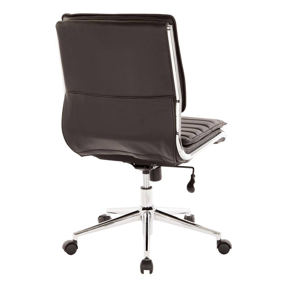 Black High Back Leather Swivel Office Chair with Metal Base