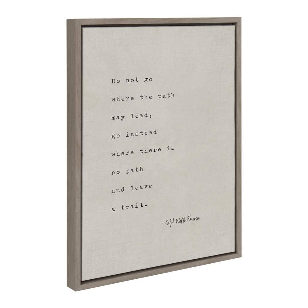 Gray Framed Canvas with Emerson Quote for Nursery