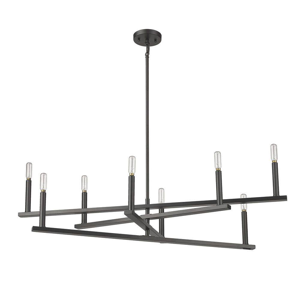 Hale Black 42" Steel 8-Light Candle Style Chandelier