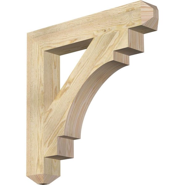 Ekena Millwork 4 in. x 26 in. x 26 in. Douglas Fir Merced Craftsman Rough Sawn Bracket