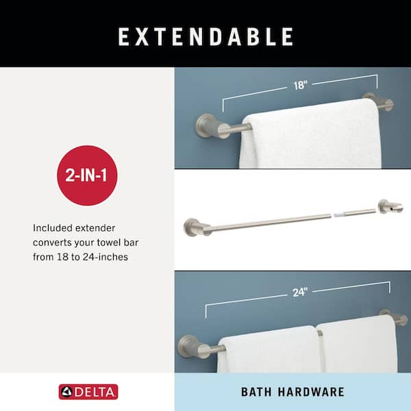 Delta Nicoli 4-Piece Bath Hardware Set 18 to 24 in. Towel Bar