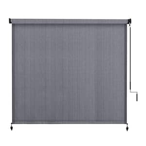 DIFY 8 ft. x 8 ft. Anthracite 200 GSM HDPE Fabric Roller Shades