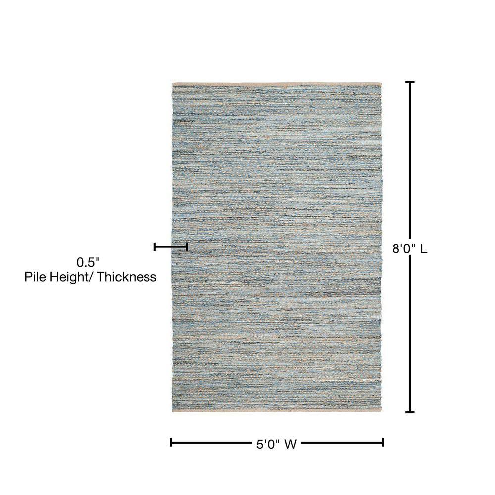 Cape Cod 5'x8' Natural and Blue Wool Area Rug