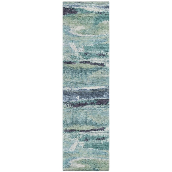 Chantille Machine Washable Indoor/Outdoor Abstract ACN942 Aloe 2 ft. 3 in. x 7 ft. 6 in. Area Rug
