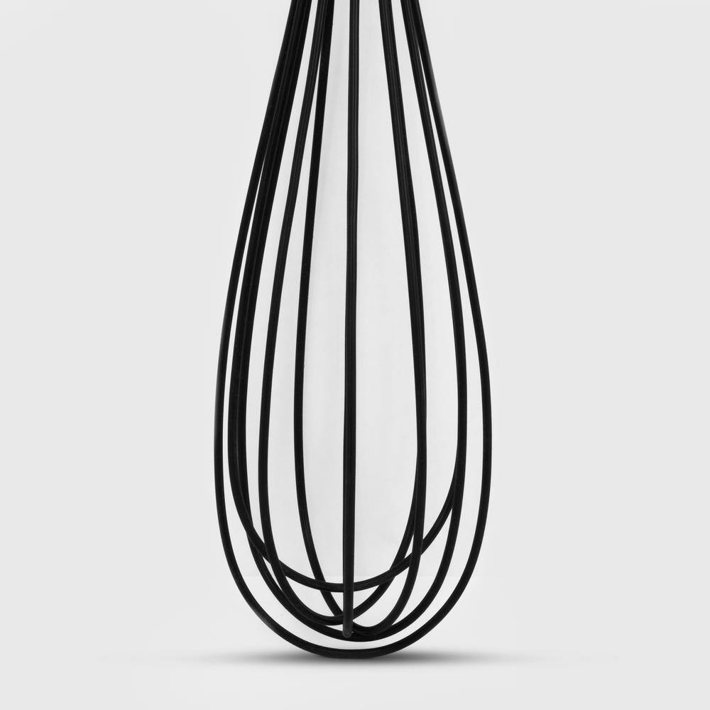 11" Black Silicone Balloon Whisk with Stainless Steel Handle