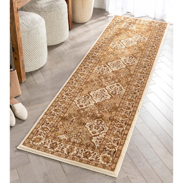 Barclay Pyla Traditional Oriental Persian Ivory 2 ft. 3 in. x 7 ft. 3 in. Runner Area Rug