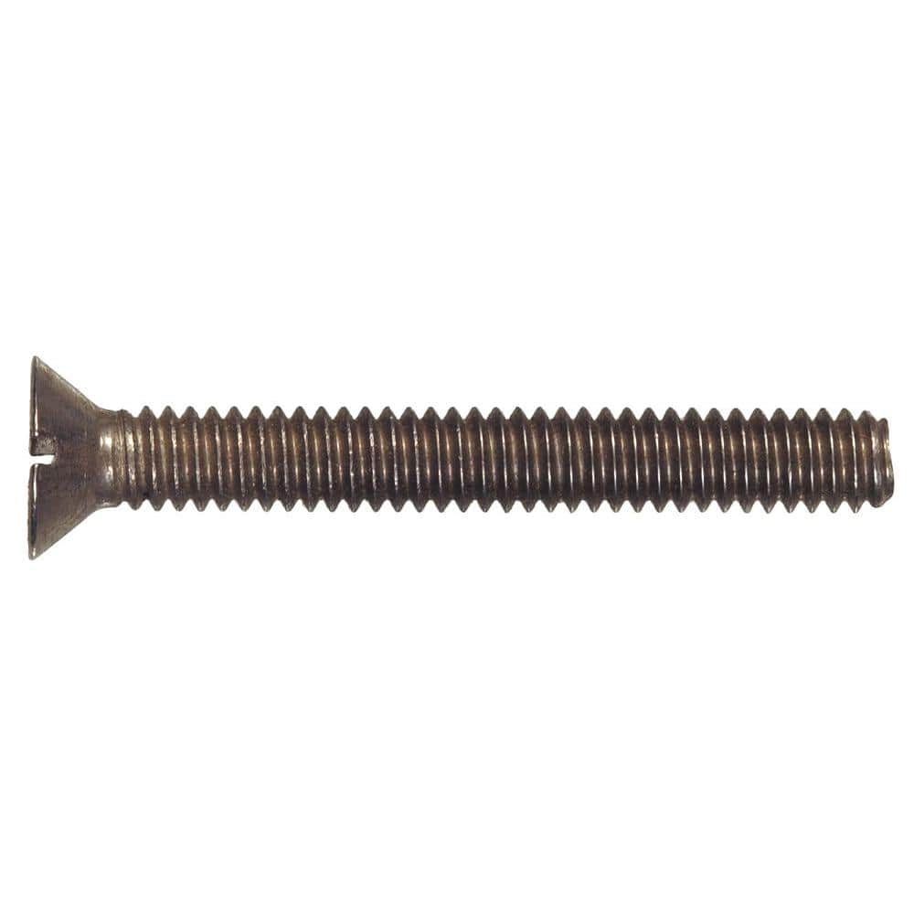 The Hillman Group 1 4 in 20 x 1 1 2 in. Slotted Flat Head Machine Screws 10 Pack 3071 The Home Depot
