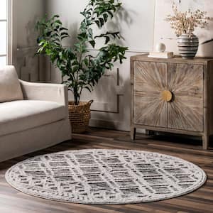 Ansley Grey 6 ft. Geometric Round Rug