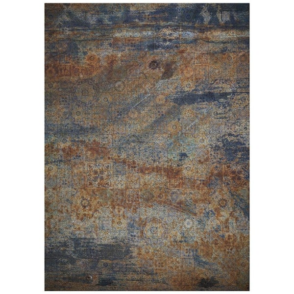Walls Republic Grey Machine Washable Tawny Port Granite Inspired Abstract 9 ft 7 in. x 13 ft. 2 in. Rectangle Polyester Area Rug