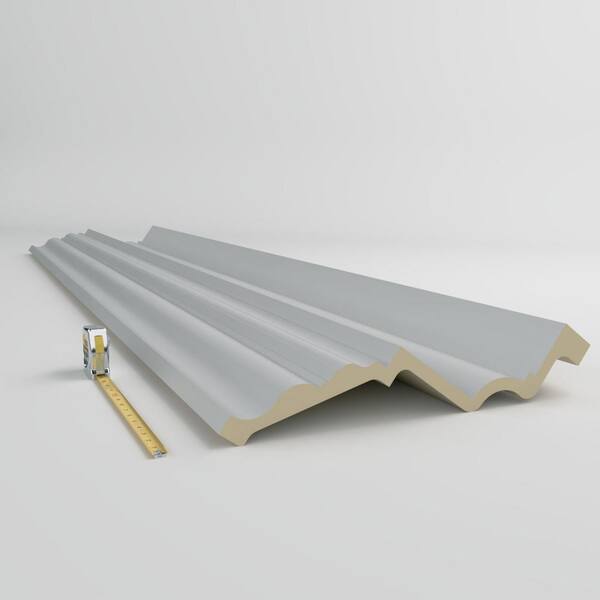 Ekena Millwork Jenna 16.375 in. D x 21.875 in. W x 96 in. L Polyurethane Crown Moulding