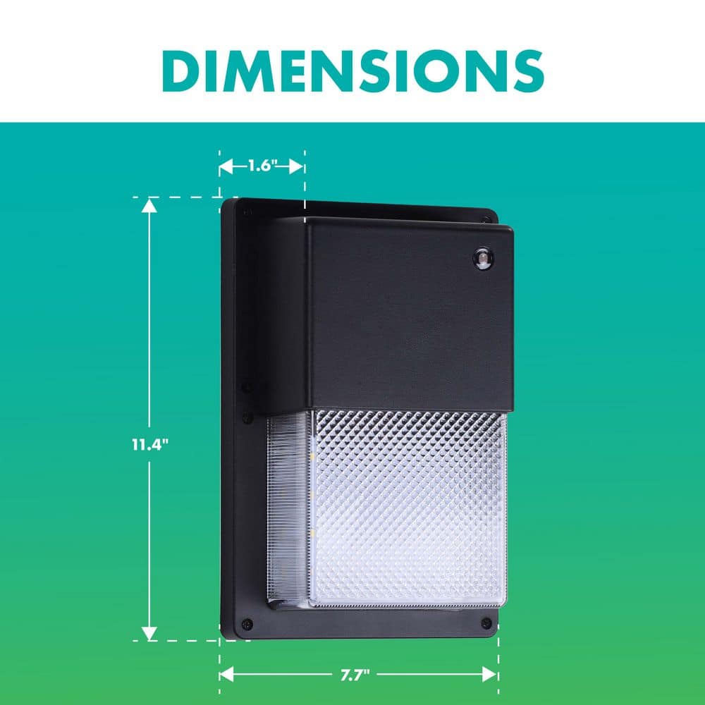 Black Energy Star LED Wall Pack Light with Dusk-to-Dawn Sensor