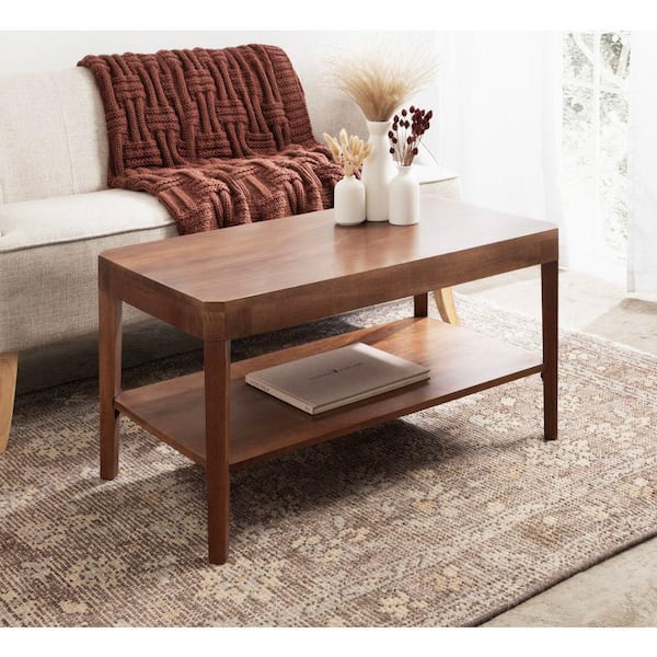 Kate and Laurel Talcott 36 in. Walnut Brown Rectangle Wood Coffee