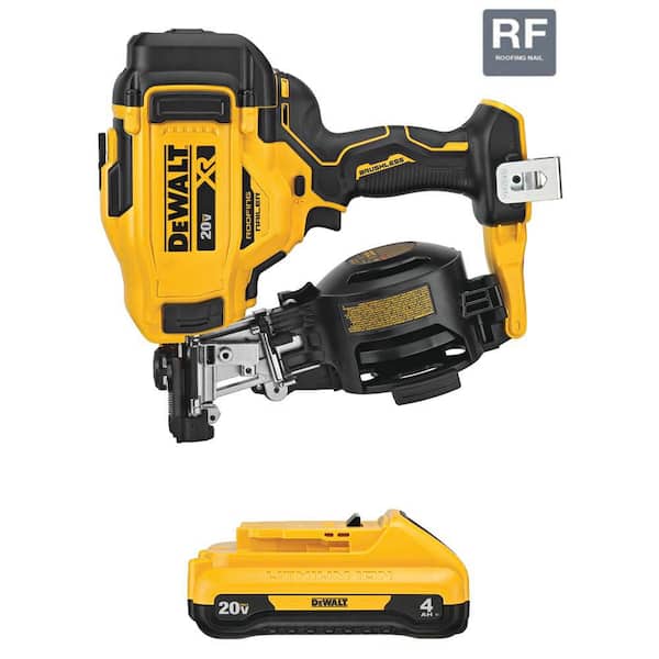 20-Volt MAX Lithium-Ion 15° Electric Cordless Roofing Nailer with 20-Volt MAX Compact 4. 0Ah Battery Pack