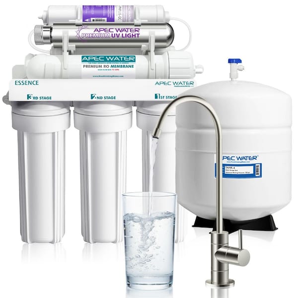 Essence 75 GPD 7-Stage Reverse Osmosis Water Filtration System with Alkaline Mineral pH+ and UV Ultra-Violet Sterilizer