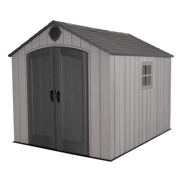 Lifetime 8 ft. W x 10 ft. D Rough Cut Gray Resin Outdoor Storage Shed