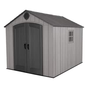 8 ft. W x 10 ft. D Rough Cut Gray Resin Outdoor Storage Shed