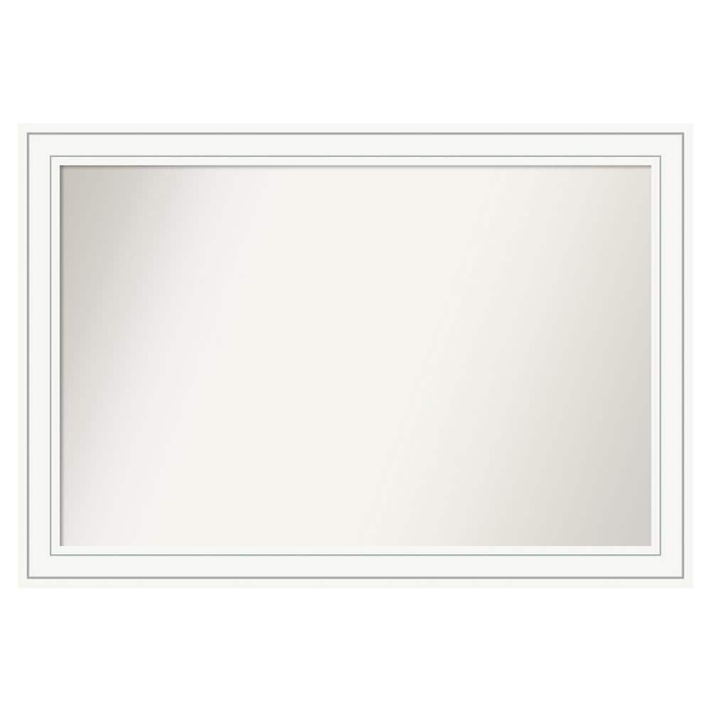 Craftsman White 45 in. x 31 in. Custom Non-Beveled Satin Wood Framed Bathroom Vanity Wall Mirror price history on PriceWatchPro
