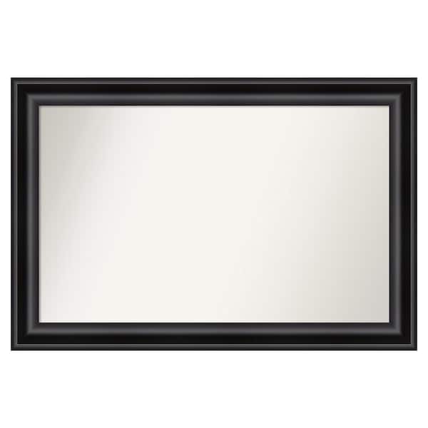 Amanti Art Grand Black 45.75 in. W x 30.75 in. H Custom Non-Beveled Recycled Polystyrene Framed Bathroom Vanity Wall Mirror