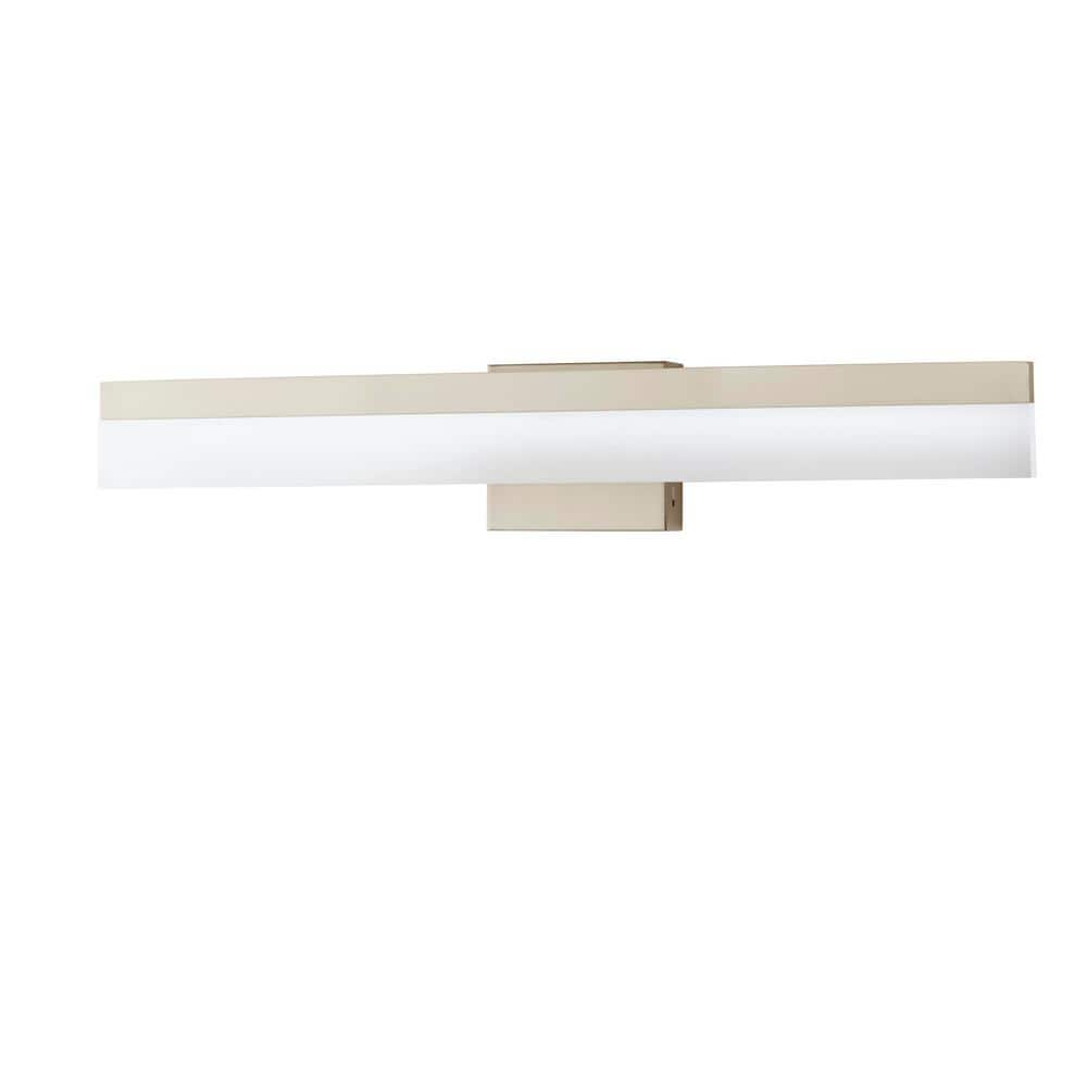 Hampton Bay Eldridge 24 in. 1-Light Brushed Nickel LED Bathroom Vanity Light Bar