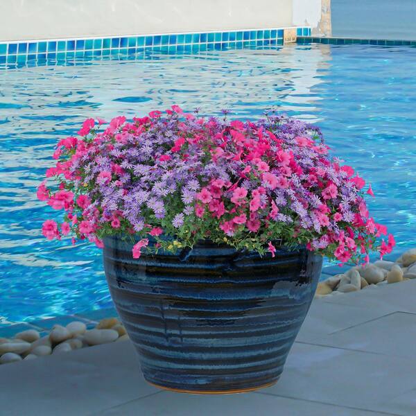 Sunnydaze 18 in. Studio High-Fired Glazed Ceramic Planter