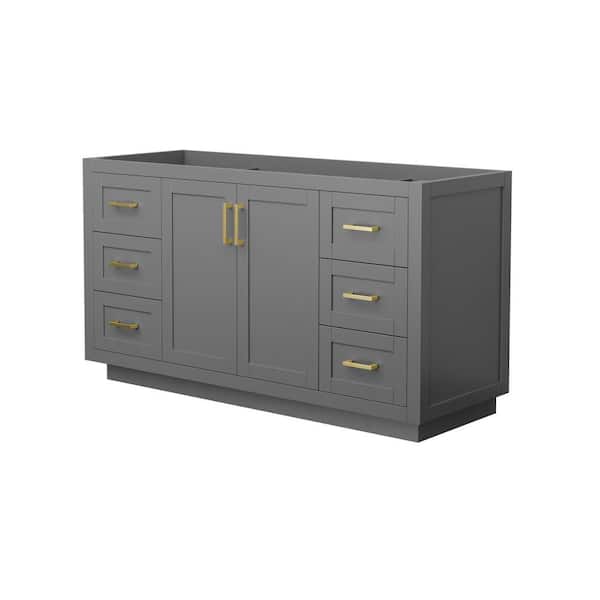 Wyndham Collection Miranda 59.25 in. W x 21.75 in. D Single Bath Vanity Cabinet Only in Dark Gray