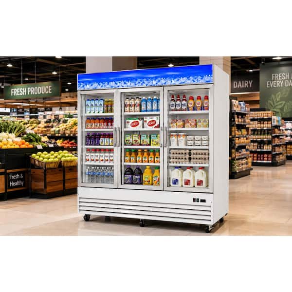 Cooler Depot 78 in. 58 cu. ft. NSF Commercial 3-Glass Door