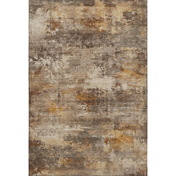 Mayfield Premium Machine Washable Abstract AMF2368 Paprika 5 ft. x 7 ft. 6 in. Area Rug