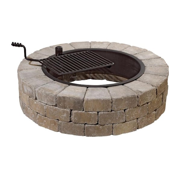 Necessories 48 in. Grand Concrete Fire Pit in Santa Fe with Cooking Grate