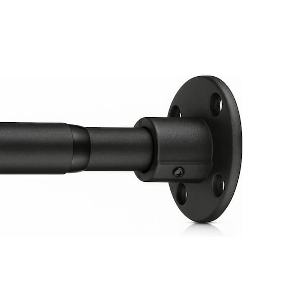 Stainless Steel Shower Rod, Industrial Wall Mounted Shower Curtain Rod, Adjustable 76 in. Shower Pole in Matte Black