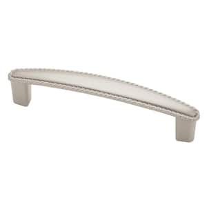 Rope Edged 3-3/4 in. (96 mm) Classic Satin Nickel Cabinet Drawer Bar Pull
