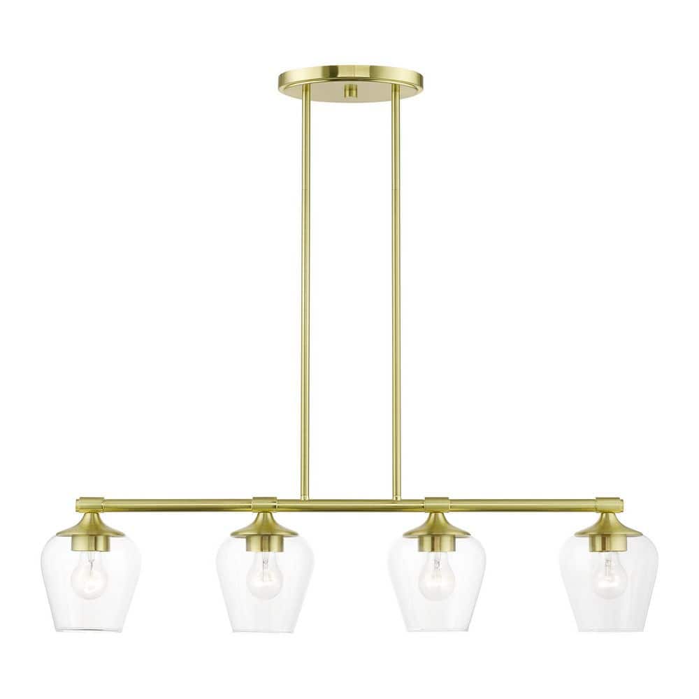 Hillbrook-4 Light Satin Brass Linear Chandelier price history on PriceWatchPro