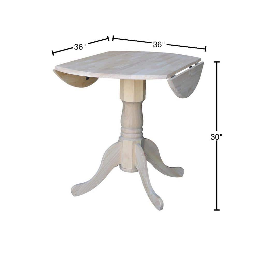 Elegant French Country 36" Round Extendable Wood Dining Table