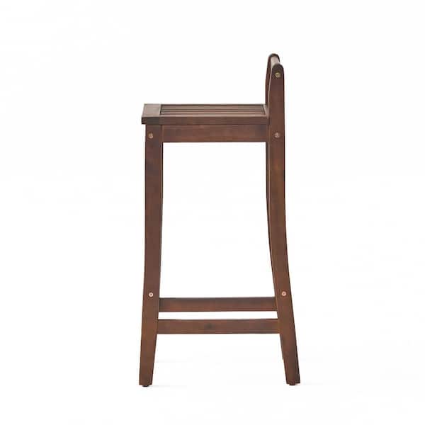 Miya Wood Outdoor Patio Bar Stool (2-Pack)