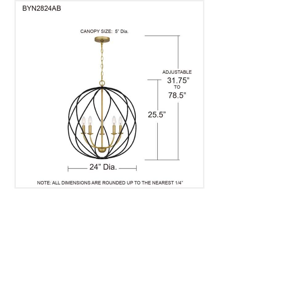 Bryn Aged Brass Globe Pendant with Open Framework Design