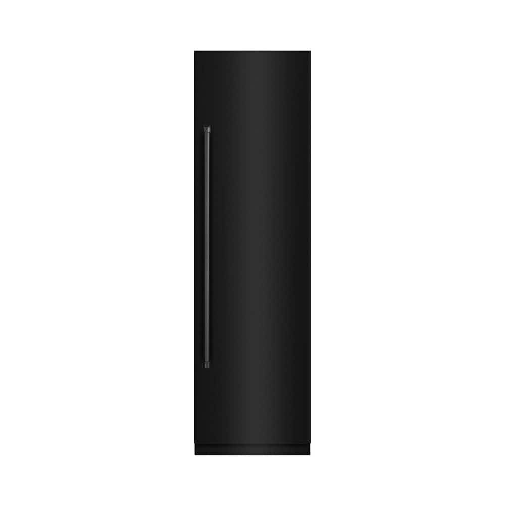 24 in. 12.5 cu. ft. Freezerless Column Refrigerator in Black Stainless Steel with Graphite Gray Interior