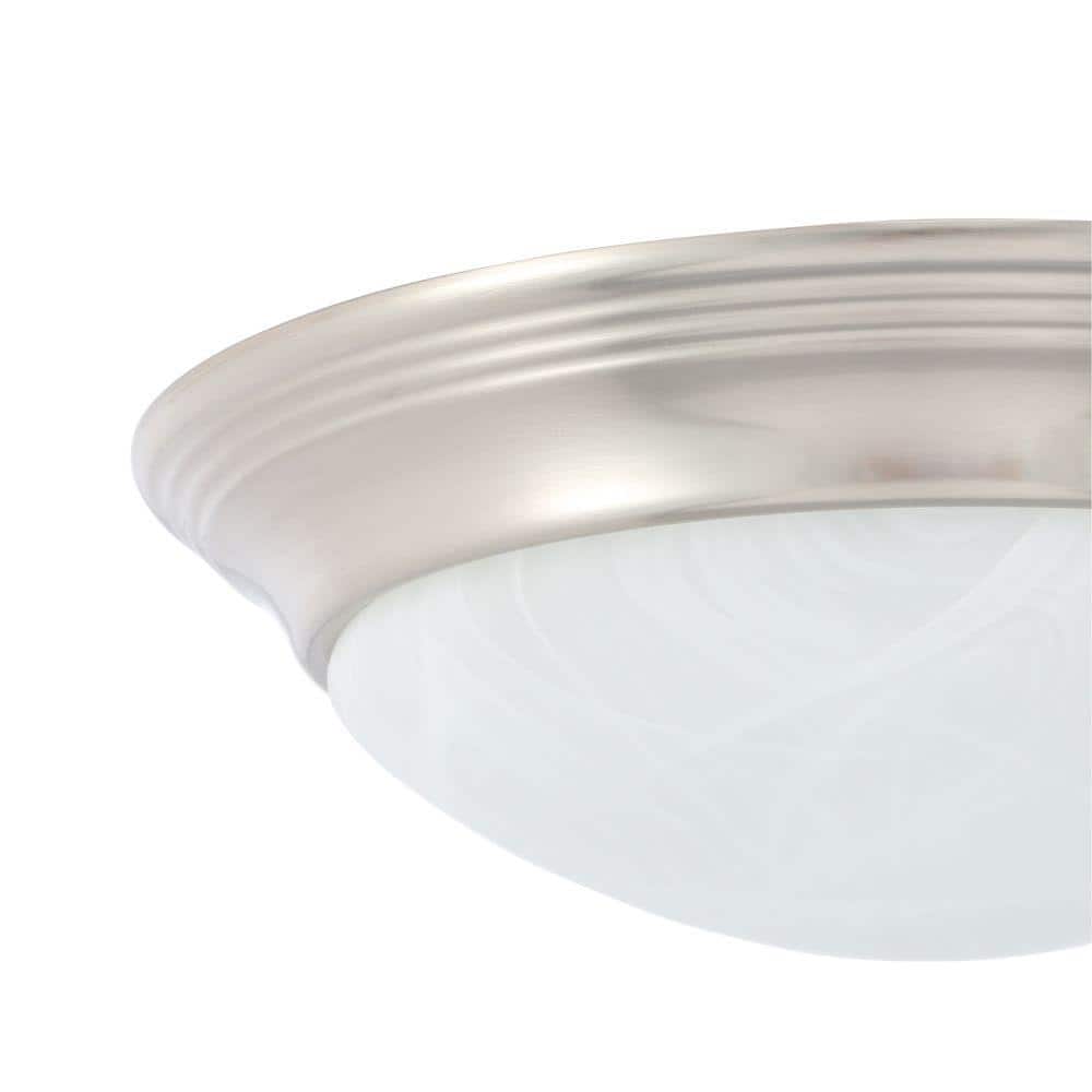 Brushed Nickel Alabaster Glass Flush Mount Ceiling Light