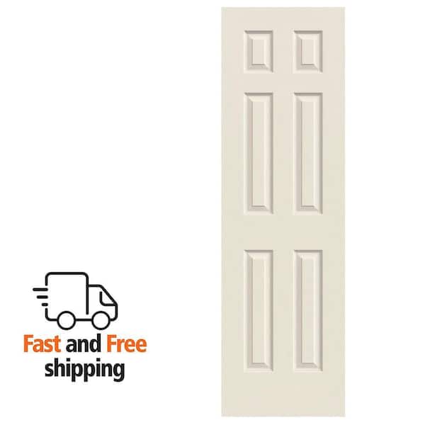 JELD-WEN 28 in. x 80 in. 6 Panel Colonist Primed Textured Molded