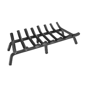 27 in. L Black Sturdy Tapered Hearth Grate for Logs