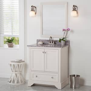 Stratfield 31 in. W x 22 in. D x 39 in. H Single Sink  Bath Vanity in Cream with Mineral Gray Cultured Marble Top