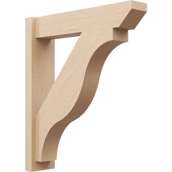 Ekena Millwork 6 in. x 30 in. x 26 in. Funston Slat Rough Cedar Woodgrain Timberthane Polyurethane Outlooker, Primed Tan