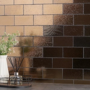 Deco Lava Bronze 2.99 in. x 5.98 in. Metallic Lava Stone Floor and Wall Tile (3.97 sq. ft./Case)