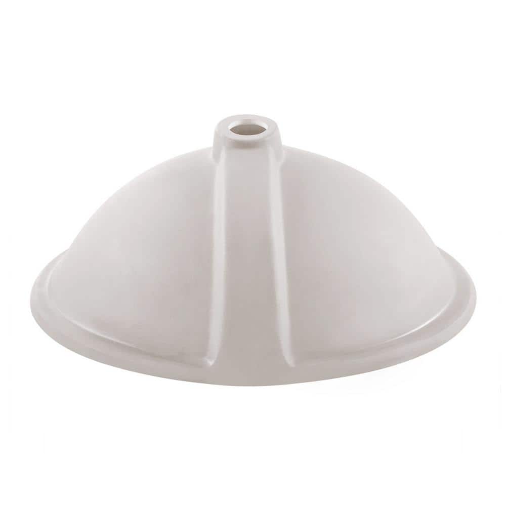 Monaco 19-Inch Gloss White Ceramic Oval Undermount Sink