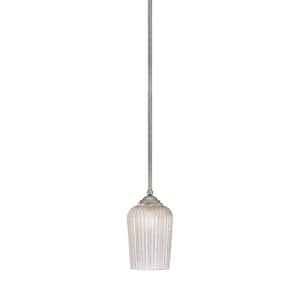 Clevelend 100-Watt 1-Light Graphite Pendant Mini Pendant Light with Silver Glass and Light Bulb Not Included